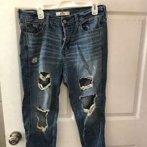 Hollister distressed boyfriend jeans
